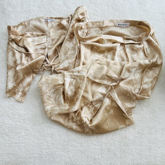 Reformation Beba 🕸Silk🕸 Two Piece | Sable 🎉SALE🎀 NEW - Picture 9 of 16